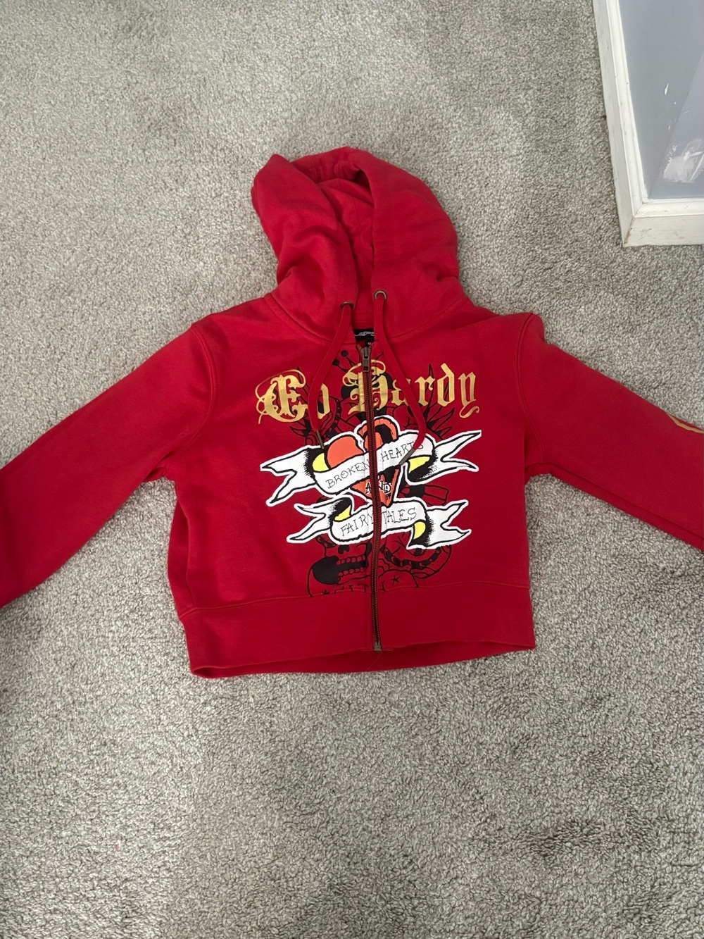 Ed Hardy women's Red Hoodie & Jogger Set - Picture 2 of 5
